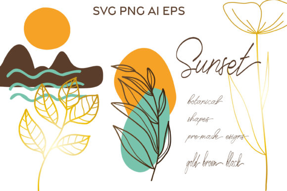 Botanical Line Art Vector Set for Embroidery Projects