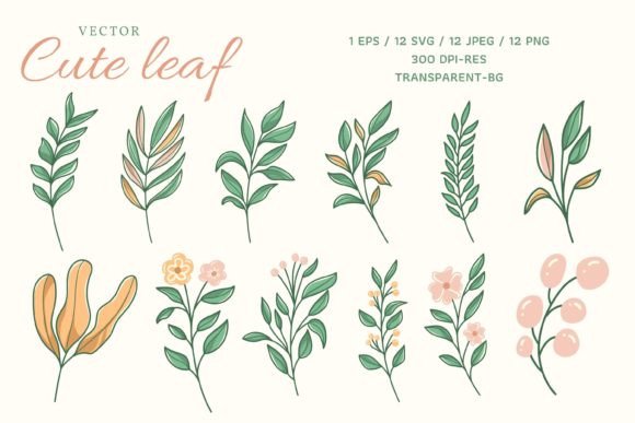 Cute Leaf Vector Clip Art: A Versatile Design for Real Embroidery Projects