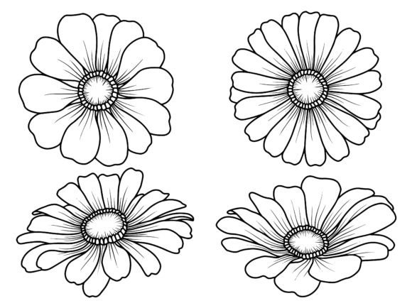Flower Line Art Illustration Review for Real Embroidery Projects