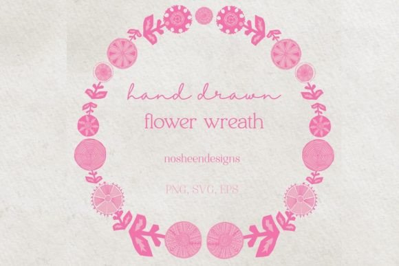 Hand Drawn Flower Wreath: A Versatile Embroidery Design for Real Projects