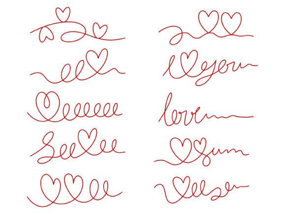 Heart Line Valentine Illustration: A Versatile Embroidery Design for Real Projects