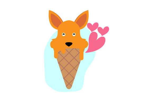 Ice Cream Cute Puppy Illustrations for Embroidery Projects