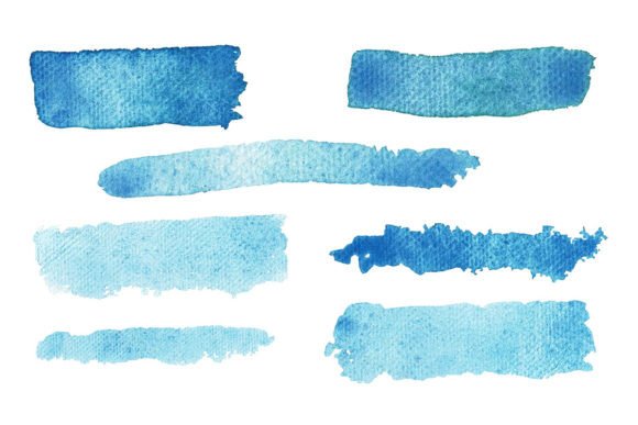 Set of Blue Banners Stroke Review for Real Projects